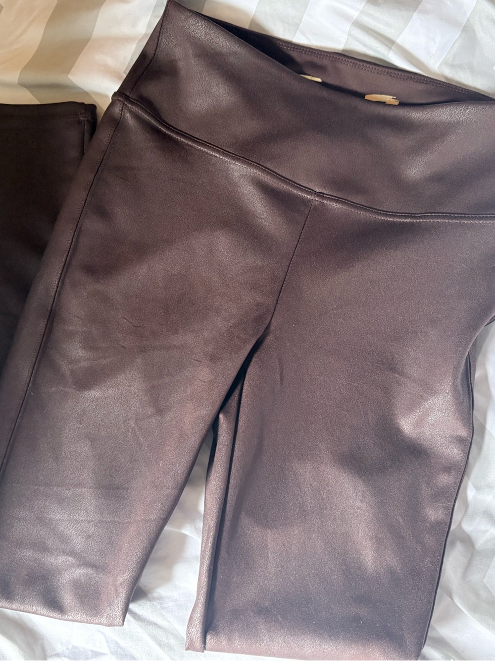 7 For All Mankind Brown Faux Leather Leggings
